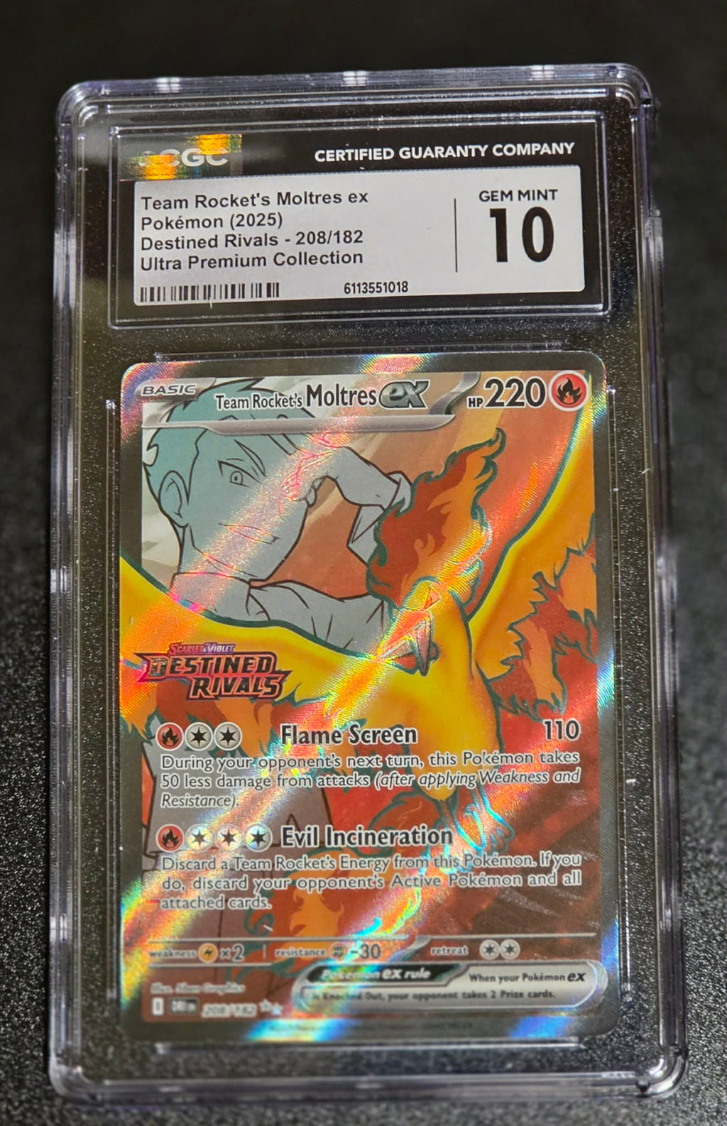 Team Rocket's Moltres EX, Destined Rivals Stamped, 208/182, Ultra Premium Collection
